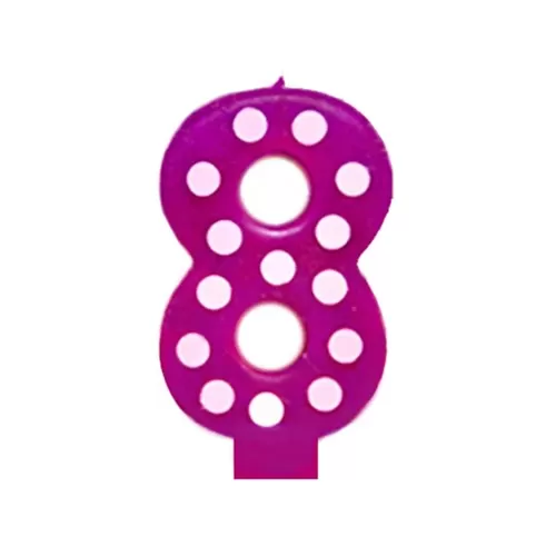 Свеча Цифра 8 в горошек Свеча Цифра 8 в горошек