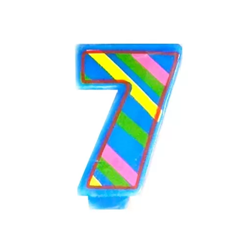 Свеча Цифра 7 красочная Свеча Цифра 7 красочная