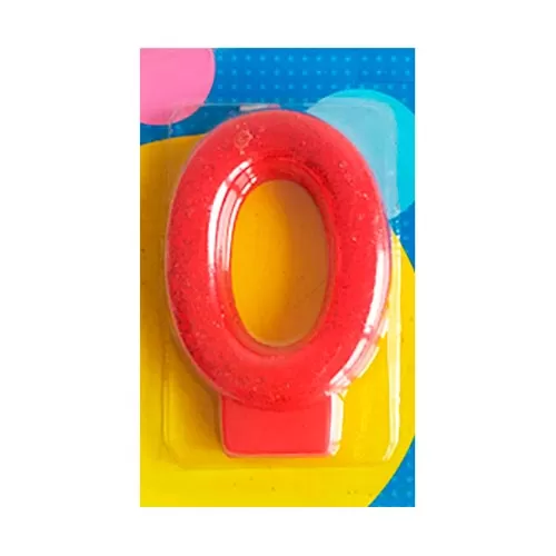 Свеча Цифра 0 Блестящая