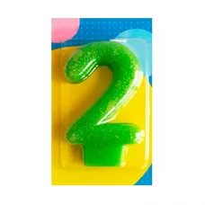 Свеча-цифра 2 Блестящая Свеча-цифра 2 Блестящая