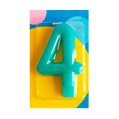 Свеча Цифра 4 Блестящая Свеча Цифра 4 Блестящая