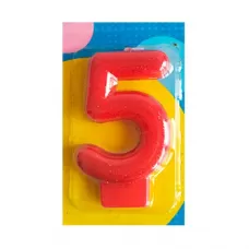 Свеча-цифра 5 Блестящая
