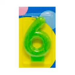 Свеча-цифра 6 Блестящая Свеча-цифра 6 Блестящая