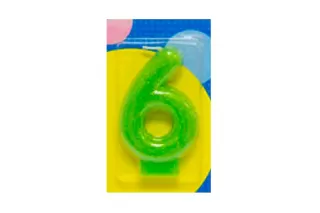 Свеча-цифра 6 Блестящая Свеча-цифра 6 Блестящая