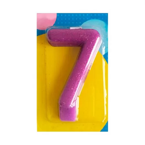Свеча Цифра 7 Блестящая Свеча Цифра 7 Блестящая