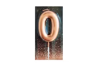 Свеча-цифра 0 розовое золото