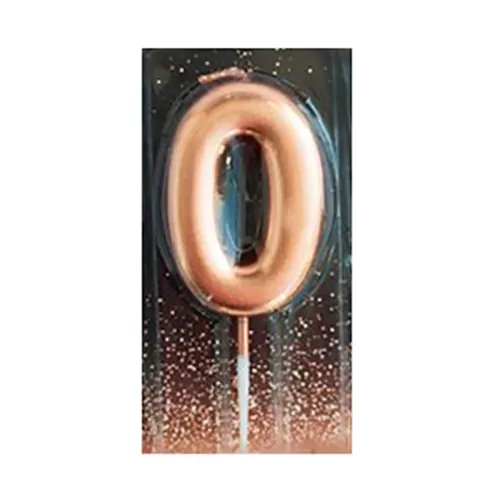 Свеча-цифра 0 розовое золото