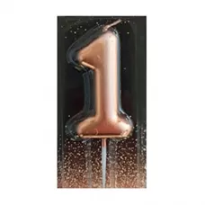 Свеча-цифра 1 розовое золото Свеча-цифра 1 розовое золото