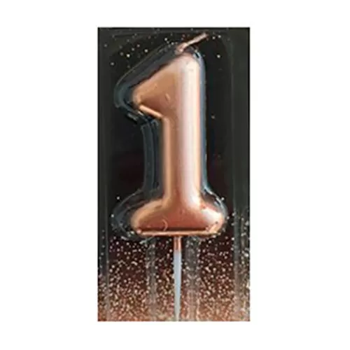 Свеча-цифра 1 розовое золото