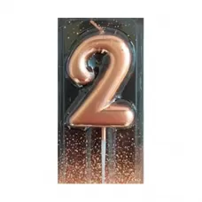 Свеча-цифра 2 розовое золото Свеча-цифра 2 розовое золото
