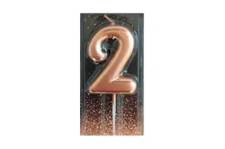 Свеча-цифра 2 розовое золото