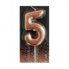 Свеча-цифра 5 розовое золото Свеча-цифра 5 розовое золото