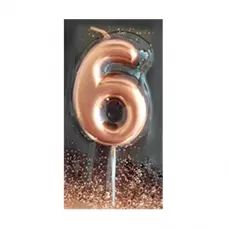 Свеча-цифра 6 розовое золото Свеча-цифра 6 розовое золото