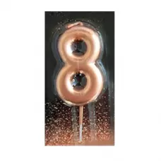 Свеча-цифра 8 розовое золото Свеча-цифра 8 розовое золото