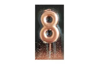 Свеча-цифра 8 розовое золото