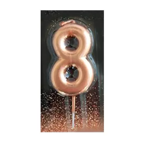 Свеча Цифра 8 розовое золото Свеча Цифра 8 розовое золото