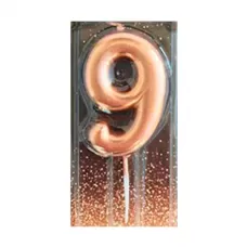 Свеча-цифра 9 розовое золото Свеча-цифра 9 розовое золото