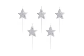 Свечи Звезды серебро Свечи Звезды серебро