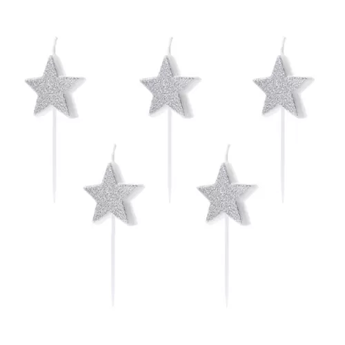 Свечи Звезды серебро