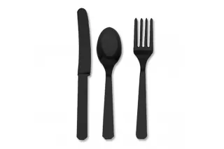 Столовые приборы черные (3х8 шт.) Столовые приборы черные (3х8 шт.)