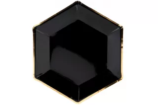 Тарелки черные с золотым кантом (6 шт.) Тарелки черные с золотым кантом (6 шт.)