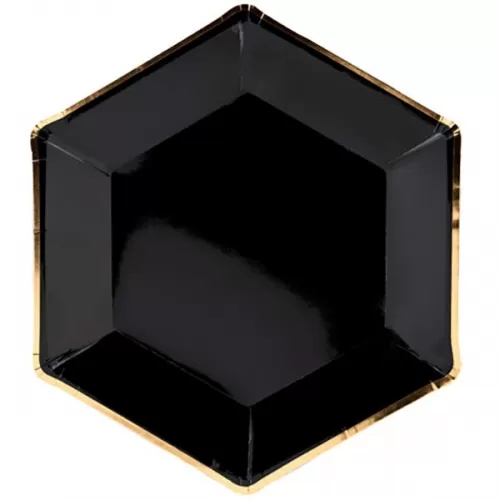 Тарелки черные с золотым кантом (6 шт.) Тарелки черные с золотым кантом (6 шт.)