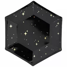 Тарелки черные с золотыми искрами (6 шт.)