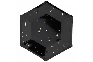 Тарелки черные с золотыми искрами (6 шт.) Тарелки черные с золотыми искрами (6 шт.)