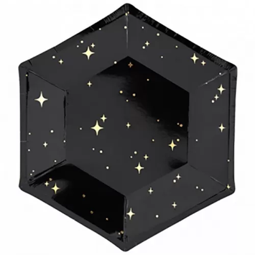 Тарелки черные с золотыми искрами (6 шт.) Тарелки черные с золотыми искрами (6 шт.)