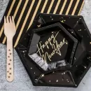 Тарелки черные с золотыми искрами (6 шт.) Тарелки черные с золотыми искрами (6 шт.)