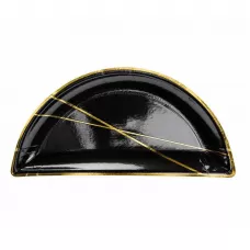 Тарелки черные с золотыми линиями (6 шт.)