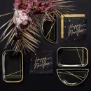 Тарелки бумажные черные с золотыми линиями (6 шт.) Тарелки бумажные черные с золотыми линиями (6 шт.)