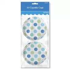 Формы для кексов Горошек голубой (50 шт.) Формы для кексов Горошек голубой (50 шт.)