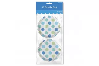 Формы для кексов Горошек голубой (50 шт.) Формы для кексов Горошек голубой (50 шт.)