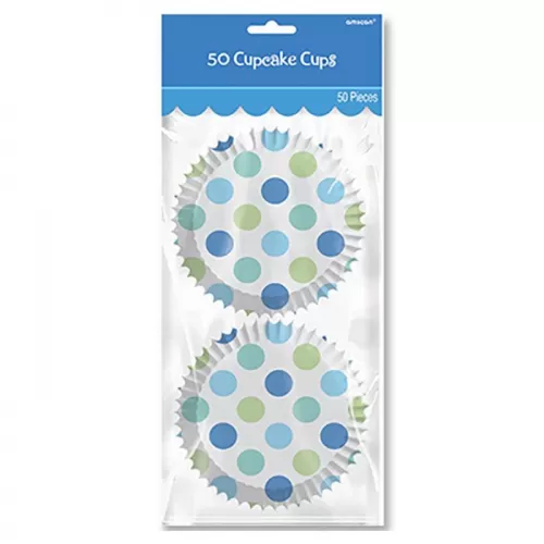 Формы для кексов Горошек голубой (50 шт.) Формы для кексов Горошек голубой (50 шт.)