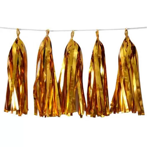 Гирлянда тассел золотая, 10 кисточек Гирлянда тассел золотая, 10 кисточек