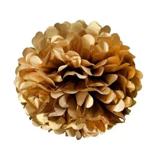 Помпон бумажный золотой 30 см  Помпон бумажный золотой 30 см