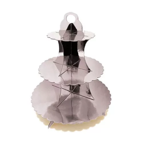 Подставка для пирожных серебряная