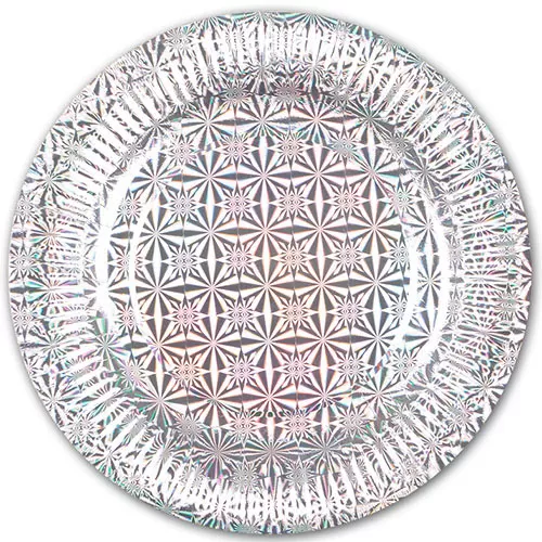 Тарелки одноразовые Серебро голография 18 см (6 шт.)