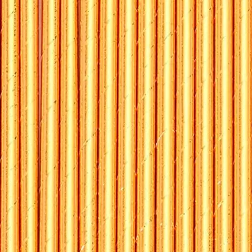 Трубочки бумажные золото глиттер (12 шт.)