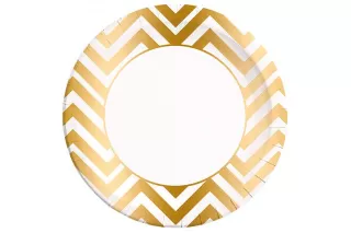 Тарелки Золотой шеврон 23 см (8 шт.) Тарелки Золотой шеврон 23 см (8 шт.)