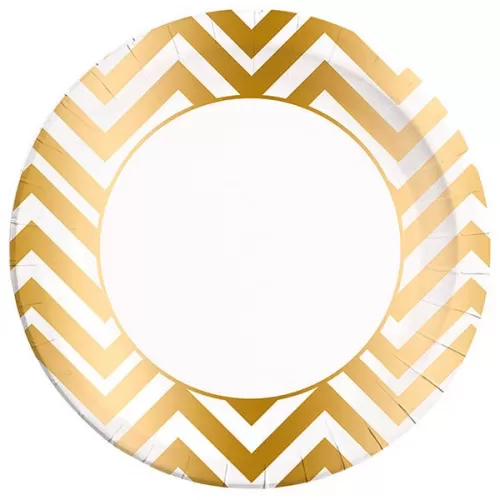 Тарелки Золотой шеврон 23 см (8 шт.) Тарелки Золотой шеврон 23 см (8 шт.)