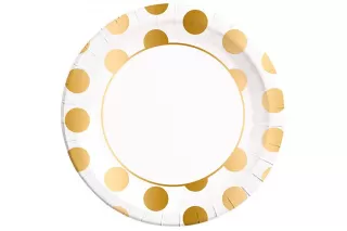 Тарелки Золотой горошек 23 см (8 шт.) Тарелки Золотой горошек 23 см (8 шт.)