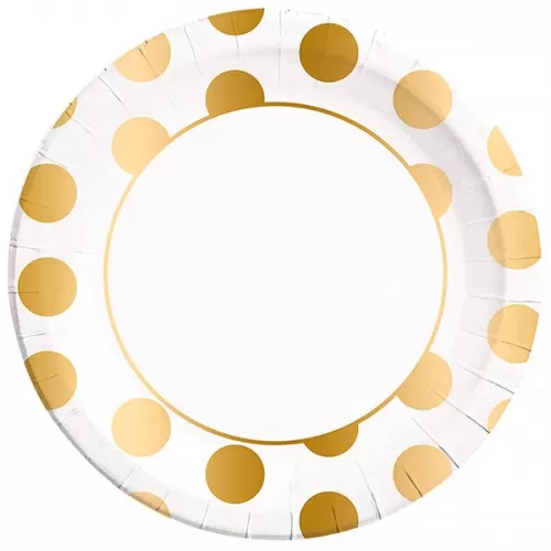 Тарелки Золотой горошек 23 см (8 шт.) Тарелки Золотой горошек 23 см (8 шт.)
