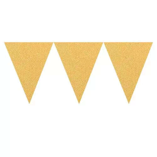 Флажки золотые Глиттер Флажки золотые Глиттер