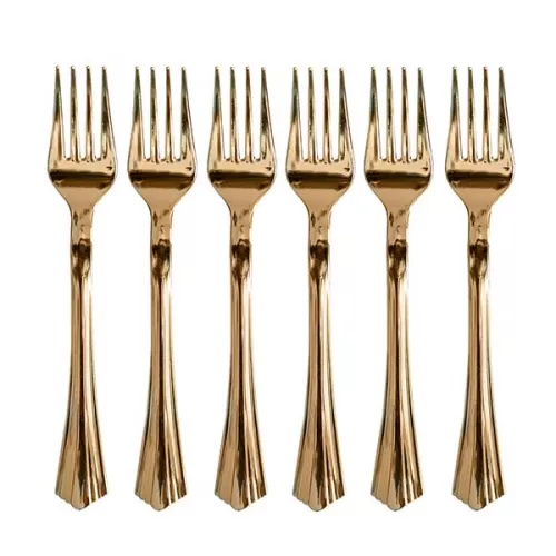 Золотые одноразовые вилки (6 шт.)