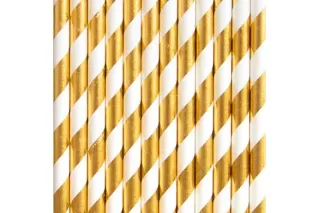 Трубочки золотые в полоску (25 шт.) Трубочки золотые в полоску (25 шт.)