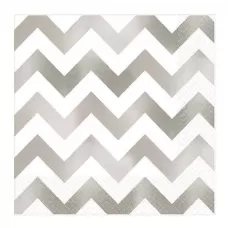 Салфетки Шеврон серебро (20 шт.) Салфетки Шеврон серебро (20 шт.)