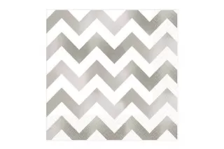 Салфетки Шеврон серебро (20 шт.) Салфетки Шеврон серебро (20 шт.)