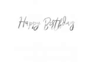 Гирлянда Happy Birthday серебро Гирлянда Happy Birthday серебро
